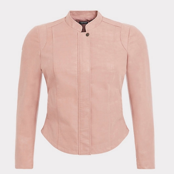 Dusty Rose "Leather" Moto Jacket - Picture 6 of 6